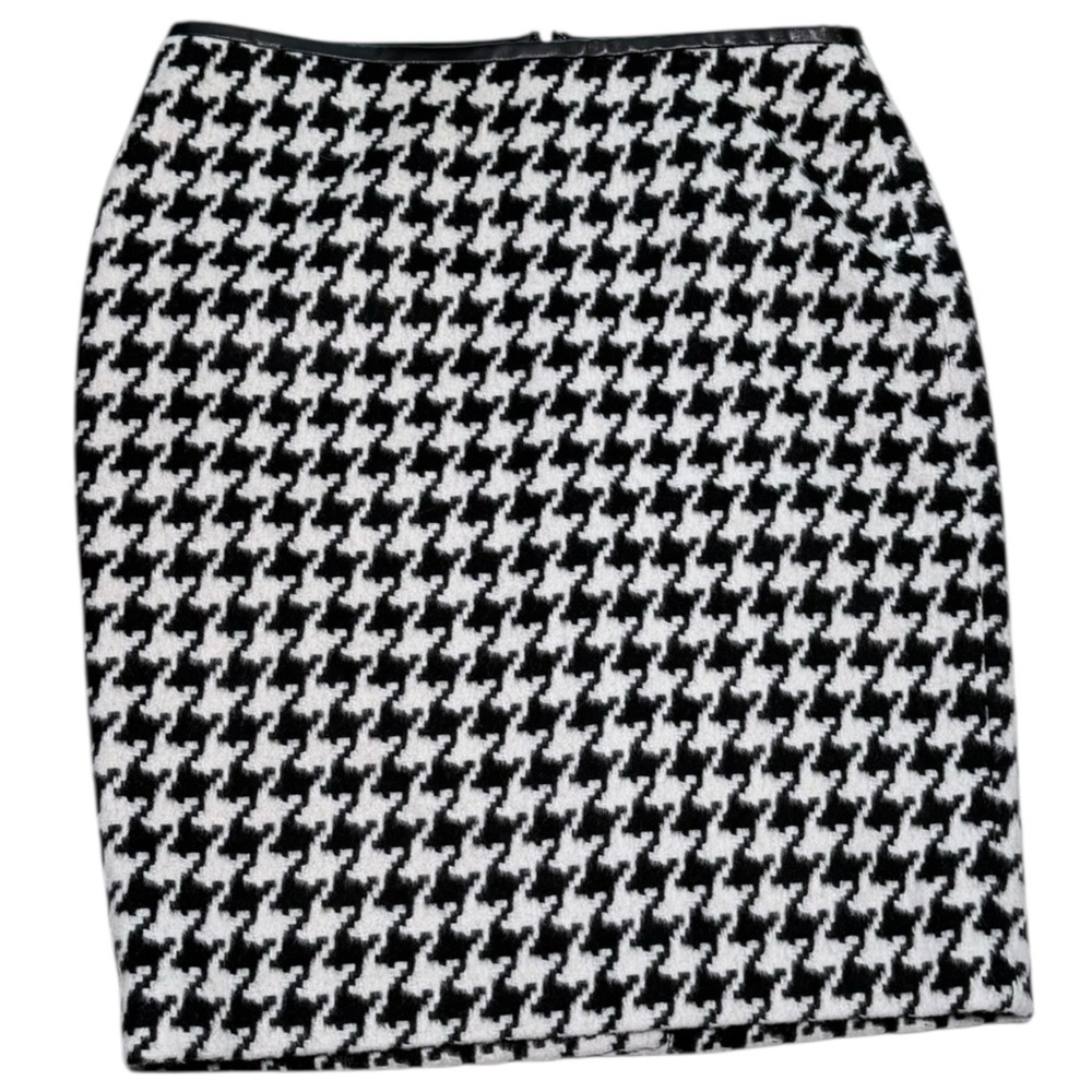 Talbots Houndstooth Pencil Skirt‎ Black and White wool blend 12 NWT